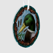 Kop van een wilde eend  ornament (voorkant)