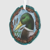 Kop van een wilde eend  ornament (voorkant)