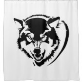 Kop van een Wolf Douchegordijn (Voorkant)