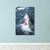 Kop van Grote Witte Haai Canvas Afdruk (Insitu (Houten vloer))