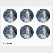 Kop van Grote Witte Haai Ronde Sticker (Vel)
