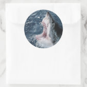 Kop van Grote Witte Haai Ronde Sticker (Tas)