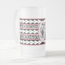 Kop van ijs glas. Tribal Ethnic/Red
