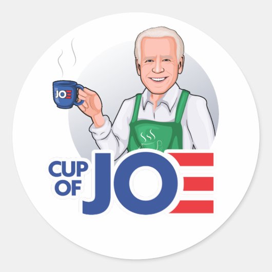 Kop van Joe Biden Ronde Sticker (Voorkant)