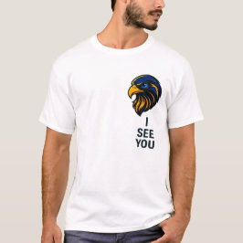Kop van Vetkuifvalk met 'IK ZIE JE' Statement - Mi T-shirt