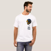 Kop van Vetkuifvalk met 'IK ZIE JE' Statement - Mi T-shirt (Voorkant volledig)