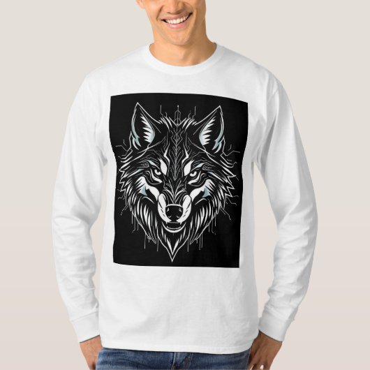 Kop van wolf kunst t-shirt (Voorkant)