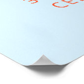 Kop Vet Typografie Blauw Oranje 30e Verjaardag Wel Poster (Hoek)