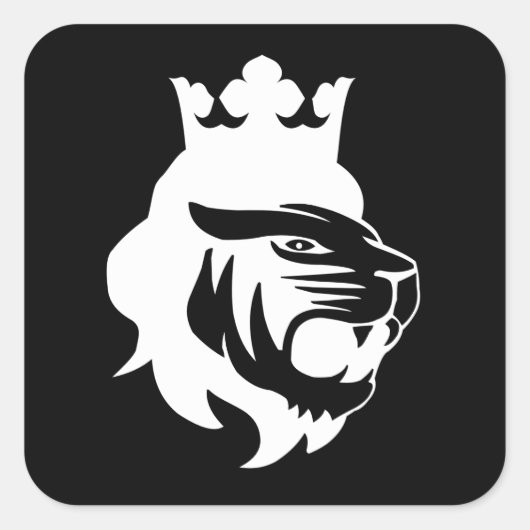 Kop Vierkante Sticker (Voorkant)