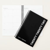Kop Zwarte Witte Typografie Wekelijkse Maandelijks Planner (Display)