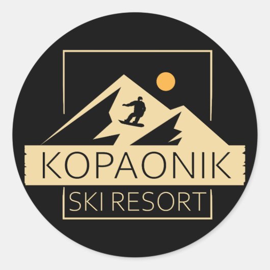 Kopaonik Ski Resort Golden Design Ronde Sticker (Voorkant)