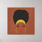 Kopband & Afro Puff Stretched Canvas afdrukken (Voorkant)