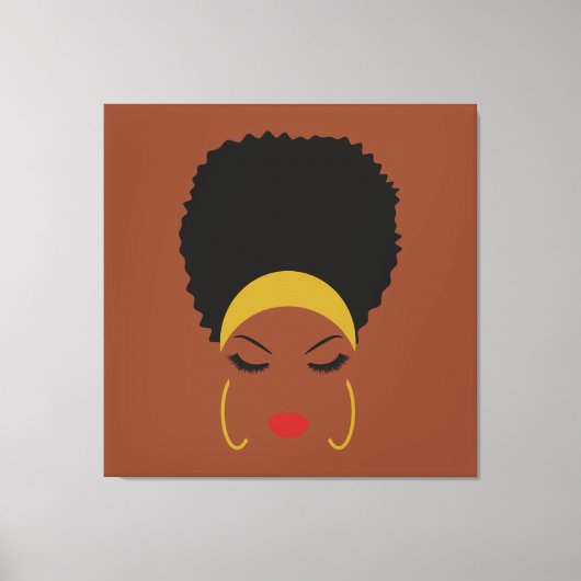Kopband & Afro Puff Stretched Canvas afdrukken (Voorkant)