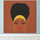 Kopband & Afro Puff Stretched Canvas afdrukken (Insitu (Houten vloer))