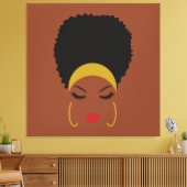 Kopband & Afro Puff Stretched Canvas afdrukken (Insitu (Woonkamer))