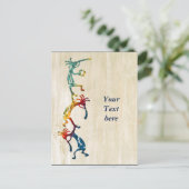 KOPELLI muzikant acrobaat + uw ideeën Briefkaart (Staand voorkant)