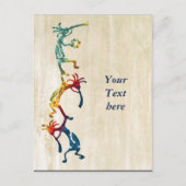 KOPELLI muzikant acrobaat + uw ideeën Briefkaart (Voorkant)