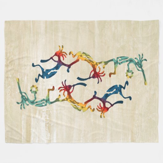 KOPELLI muzikant acrobaat + uw ideeën Fleece Deken (Voorkant (Horizontaal))