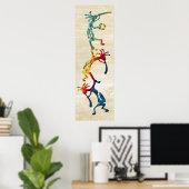 KOPELLI muzikant acrobaat + uw ideeën Poster (Thuiskantoor)