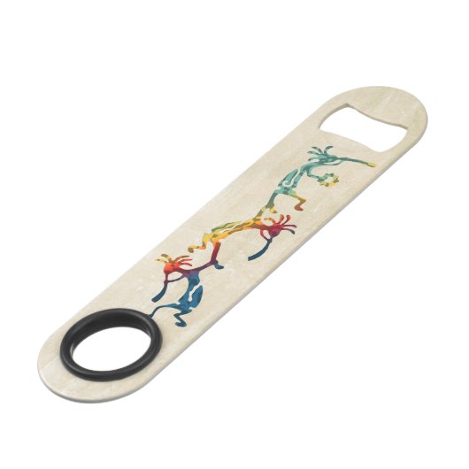 KOPELLI muzikant acrobaat + uw ideeën Speed Flessenopener (Voorkant Gekanteld)