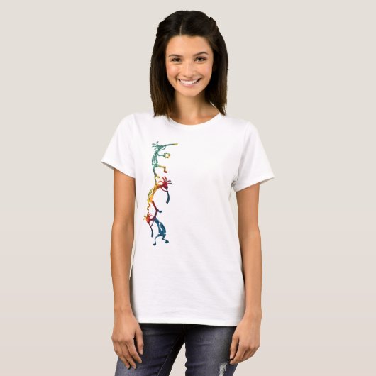 KOPELLI muzikant acrobaat + uw ideeën T-shirt (Voorkant volledig)