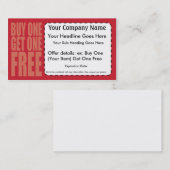 Kopen 1 Gratis coupon krijgen (Voorkant / Achterkant)