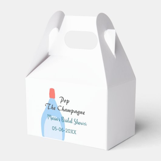 Kopen de champagne blauwe bruidsdouche voeg naam d bedankdoosjes (Achterkant)