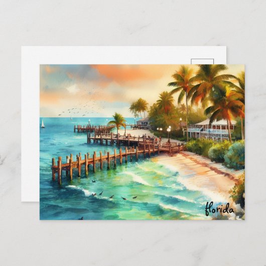 kopen reliëf Reizen  sleutels florida briefkaarten (Voorkant / Achterkant)