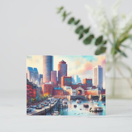 kopen street Travel Vintage boston briefkaarten (Staand voorkant)