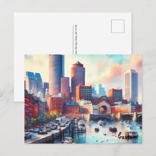 kopen street Travel Vintage boston briefkaarten (Voorkant / Achterkant)