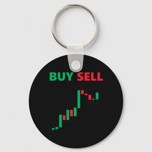 Kopen Verkopen - Aandelen Forex Markt Valutahandel Sleutelhanger (Voorkant)