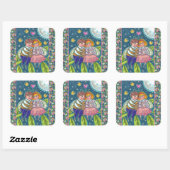 KOPEN, VIJFTIJDEN EN VOLLEDIGE KNOP, KUUTE VALENTI VIERKANTE STICKER (Vel)