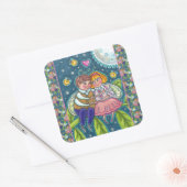 KOPEN, VIJFTIJDEN EN VOLLEDIGE KNOP, KUUTE VALENTI VIERKANTE STICKER (Envelop)