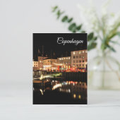 Kopenhagen bij nacht briefkaart (Staand voorkant)