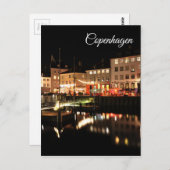 Kopenhagen bij nacht briefkaart (Voorkant / Achterkant)
