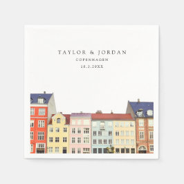 Kopenhagen Bruiloft Custom Papier Cocktail Servet