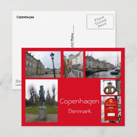 Kopenhagen Collage 3 Briefkaart (Voorkant / Achterkant)