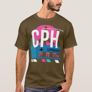 Kopenhagen CPH Airport Code Baggage Label T-shirt