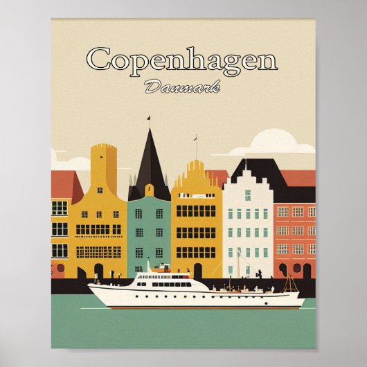 Kopenhagen Danmark Minimalistisch KunstPoster Poster (Voorkant)