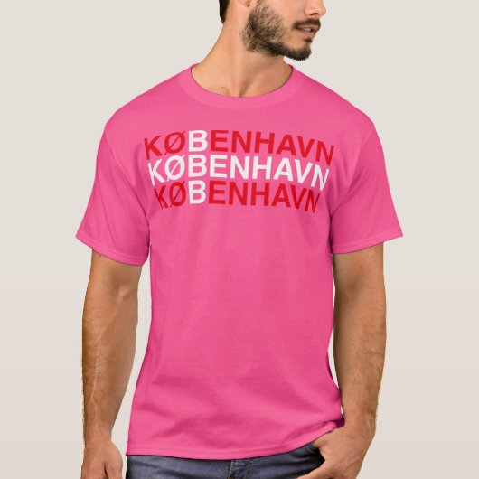 Kopenhagen Deense vlag Denemarken T-shirt (Voorkant)
