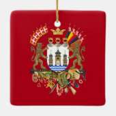 Kopenhagen Denamrk Square kerstversiering Keramisch Ornament (Achterkant)