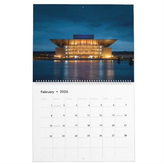 Kopenhagen Denemarken 2026 Kalender (Feb 2026)