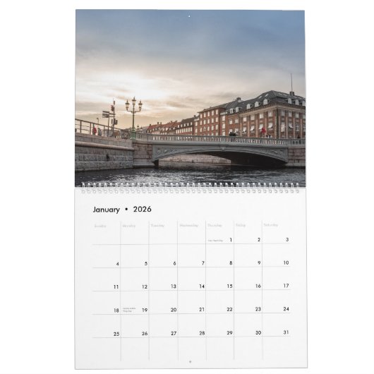 Kopenhagen Denemarken 2026 Kalender (Jan 2026)