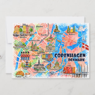 Kopenhagen Denemarken Aquarel Reisposter Kaart