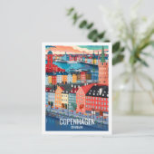 Kopenhagen Denemarken Beroemde reisplaats Briefkaart (Staand voorkant)