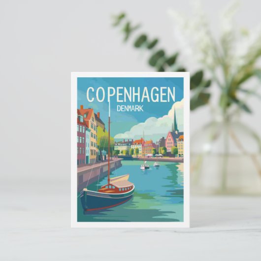 Kopenhagen Denemarken  Beroemde Reisplaats Briefkaart (Staand voorkant)