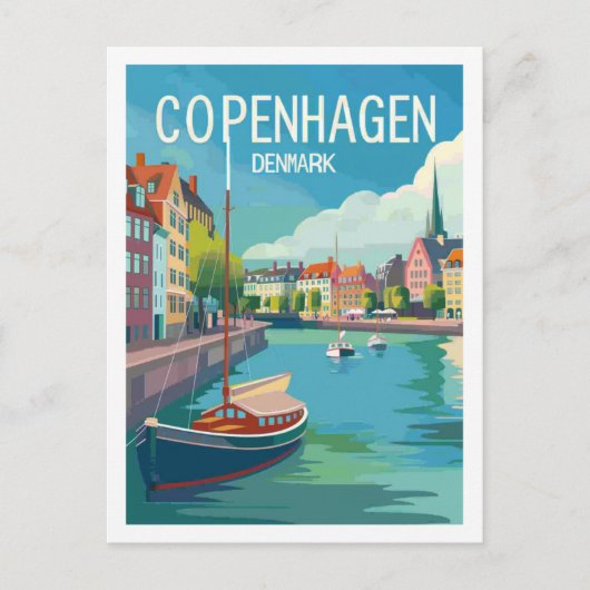 Kopenhagen Denemarken  Beroemde Reisplaats Briefkaart (Voorkant)