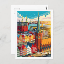 Kopenhagen Denemarken Beroemde reisplaats Briefkaart