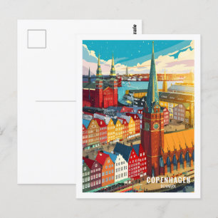 Kopenhagen Denemarken Beroemde reisplaats Briefkaart