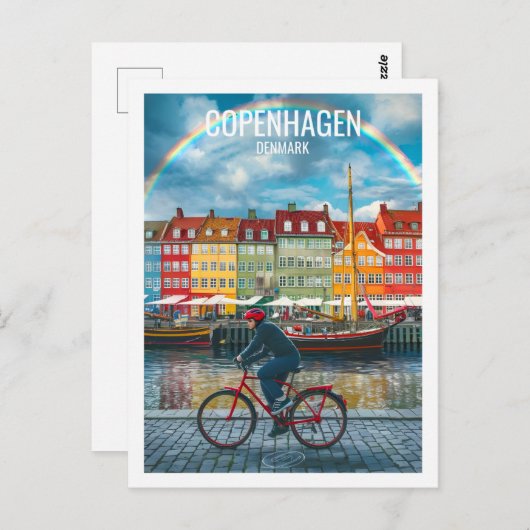 Kopenhagen Denemarken Beroemde reisplaats Briefkaart (Voorkant / Achterkant)